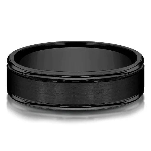 Men's Band In Black Titanium, 6Mm