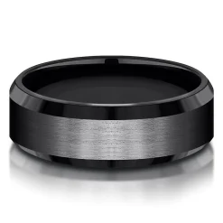 Men's Band In Black Titanium, 7Mm
