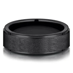 Men's Band In Black Titanium, 7Mm