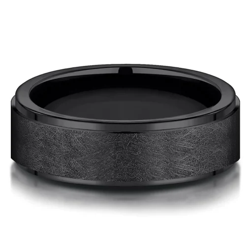 Men's Band In Black Titanium, 7Mm