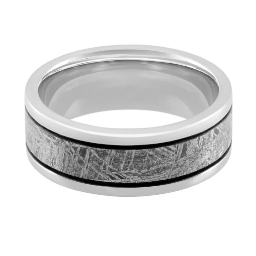 Men's Band In Cobalt Chrome & Meteorite, 7.5Mm