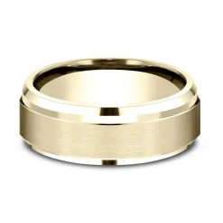 Men's Band In 10K Yellow Gold, 8Mm