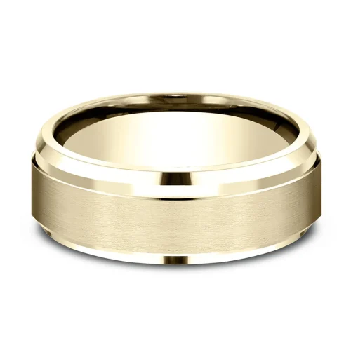 Men's Band In 10K Yellow Gold, 8Mm