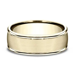 Men's Band In 10K Yellow Gold, 8Mm