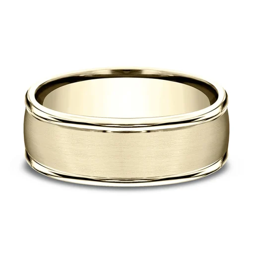 Men's Band In 10K Yellow Gold, 8Mm