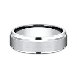Men's Band In White Cobalt, 6Mm