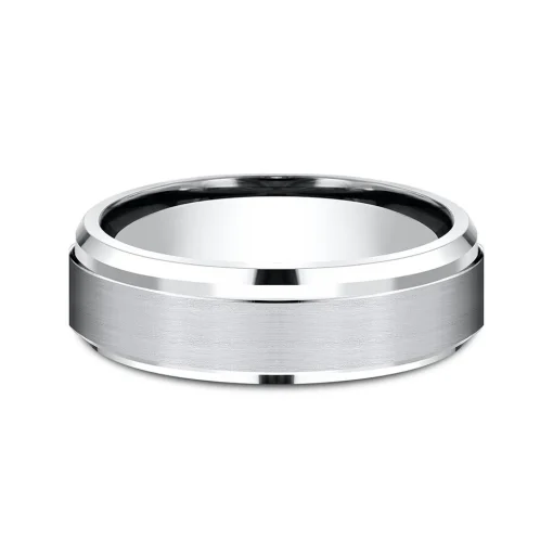 Men's Band In White Cobalt, 6Mm