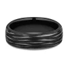 Men's Bark Pattern Band In Black Titanium, 6.5Mm