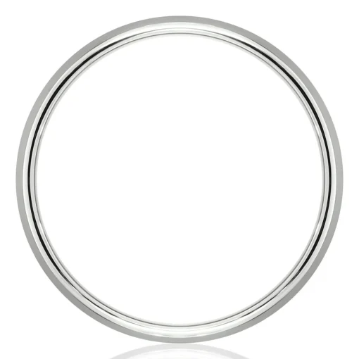 Men's Bevel Edge Band In 10K White Gold, 6Mm