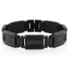Men's Black Diamond Link Bracelet In Black Ion-Plated Stainless Steel (1 Ct. Tw.)
