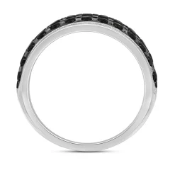 Men's Black Diamond Ring In Sterling Silver (2 Ct. Tw.)