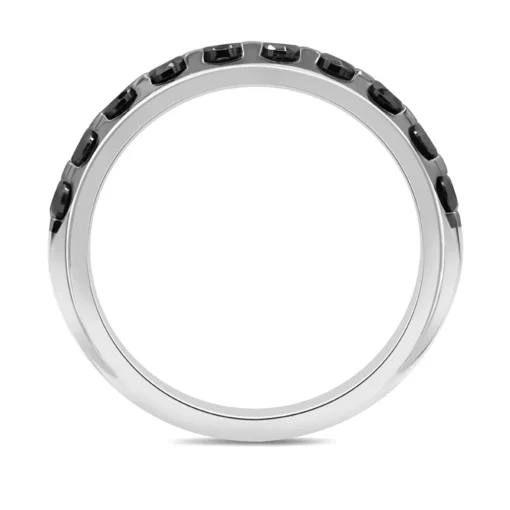 Men's Black Diamond Ring With Milgrain Detail In 10K White Gold (2 Ct. Tw.)