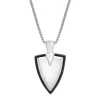 Men's Black Diamond Shield Pendant In Sterling Silver (1/4 Ct. Tw.)