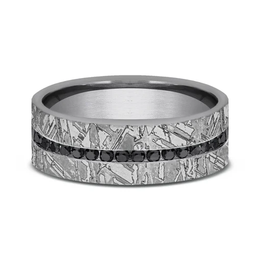 Men's Black Diamond Tantalum Band, 7Mm (3/8 Ct. Tw.)