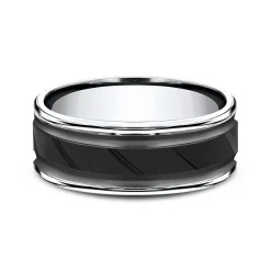 Men's Black Ion-Plated Cobalt Wedding Band, 8Mm