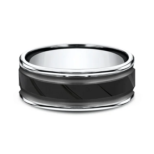 Men's Black Ion-Plated Cobalt Wedding Band, 8Mm