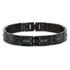 Men's Blue Diamond Link Bracelet In Black Ion-Plated Stainless Steel (1/2 Ct. Tw.)