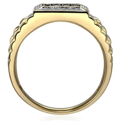 Men's Blue Sapphire And Diamond Accent Ring In 10K Yellow Gold