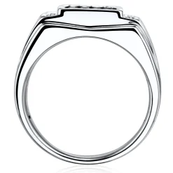 Men's Blue Sapphire And Diamond Accent Ring In Sterling Silver