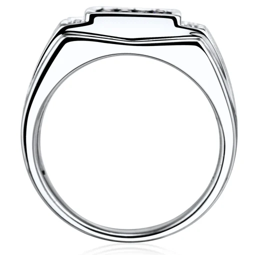 Men's Blue Sapphire And Diamond Accent Ring In Sterling Silver