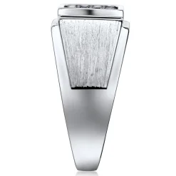 Men's Blue Sapphire And Diamond Accent Ring In Sterling Silver