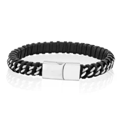 Men's Braided Chain Bracelet In Stainless Steel