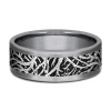 Men's Branch Pattern Band In Tantalum & Black Titanium, 8Mm