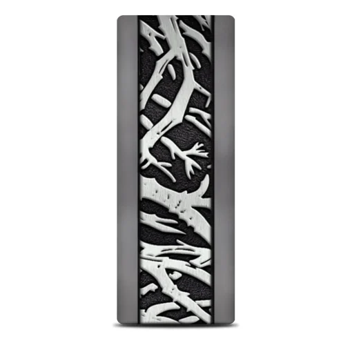 Men's Branch Pattern Band In Tantalum & Black Titanium, 8Mm