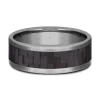 Men's Carbon Fiber Center Band In Tantalum, 8Mm