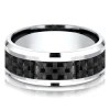 Men's Carbon Fiber Inlay Band In White Cobalt, 8Mm