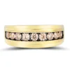Men's Champagne Diamond Band In 10K Yellow Gold