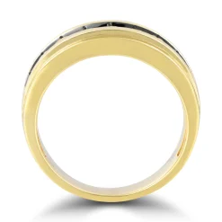 Men's Champagne Diamond Band In 10K Yellow Gold
