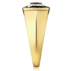 Men's Champagne Diamond Cluster Ring In 10K Yellow Gold (1/3 Ct. Tw.)