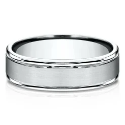 Men's Comfort Fit Band In 10K White Gold, 6Mm