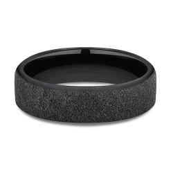 Men's Concrete Pattern Band In Black Titanium, 6.5Mm