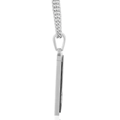 Men's Cross Dog Tag Pendant With Diamond Accents In Black Ion-Plated Stainless Steel