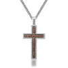Men's Cross Pendant With White & Champagne Diamonds In Sterling Silver (5/8 Ct. Tw.)
