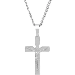 Men's Crucifix Cross Pendant In Stainless Steel