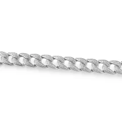 Men's Cuban Link Bracelet With Diamond In Sterling Silver, 8.5" (1 Ct. Tw.)