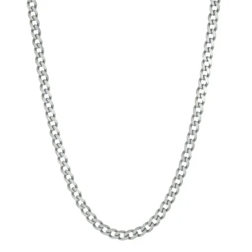 Men's Curb Chain In Sterling Silver, 22"