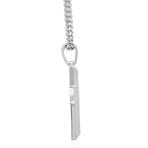 Men's Diamond Accent Cross Pendant In Stainless Steel