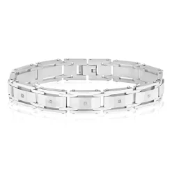 Men's Diamond Bracelet In Stainless Steel