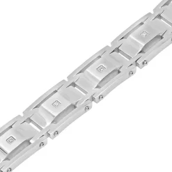 Men's Diamond Bracelet In Stainless Steel