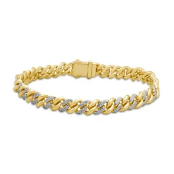 Men's Diamond Chain Bracelet In 10K Yellow Gold (1 3/4 Ct. Tw.)