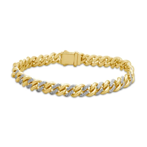 Men's Diamond Chain Bracelet In 10K Yellow Gold (1 3/4 Ct. Tw.)