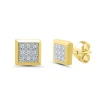 Men's Diamond Cluster Earrings In 10K Yellow Gold (1/10 Ct. Tw.)