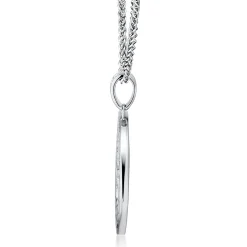 Men's Diamond Cross Medallion Pendant In Sterling Silver, 22" (1/7 Ct. Tw.)