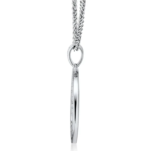 Men's Diamond Cross Medallion Pendant In Sterling Silver, 22" (1/7 Ct. Tw.)