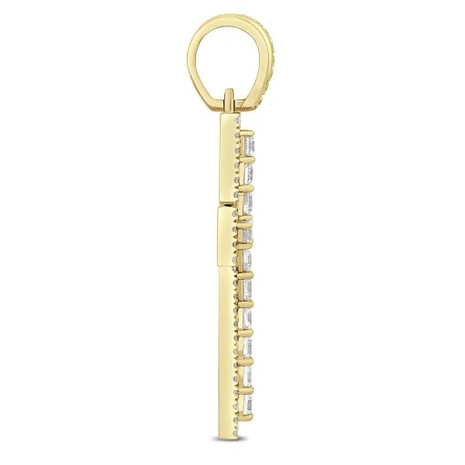 Men's Diamond Cross Pendant In 10K Yellow Gold (2 Ct. Tw.)