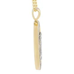 Men's Diamond Crown Medallion Pendant In 10K Yellow Gold, 22